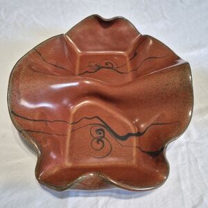 Nancy Hilborn Pottery Divided Serving Decor Dish Hand Painted
